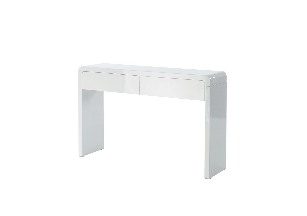 Console DARWIN laqué blanc brillant 2 tiroirs