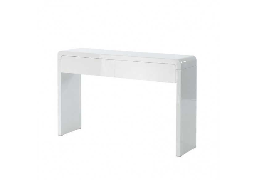 Console DARWIN laqué blanc brillant 2 tiroirs
