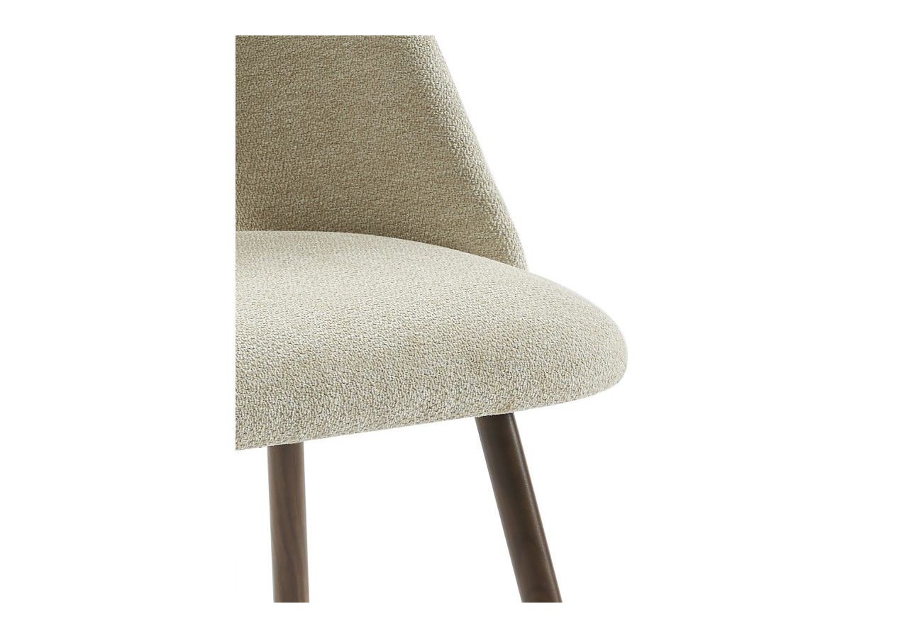 Lot de 2 chaises ELISABETH tissu beige pieds effet chêne