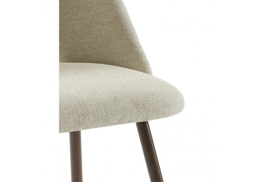 Lot de 2 chaises ELISABETH tissu beige pieds effet chêne Lot de 2 chaises ELISABETH tissu beige pieds effet chêne