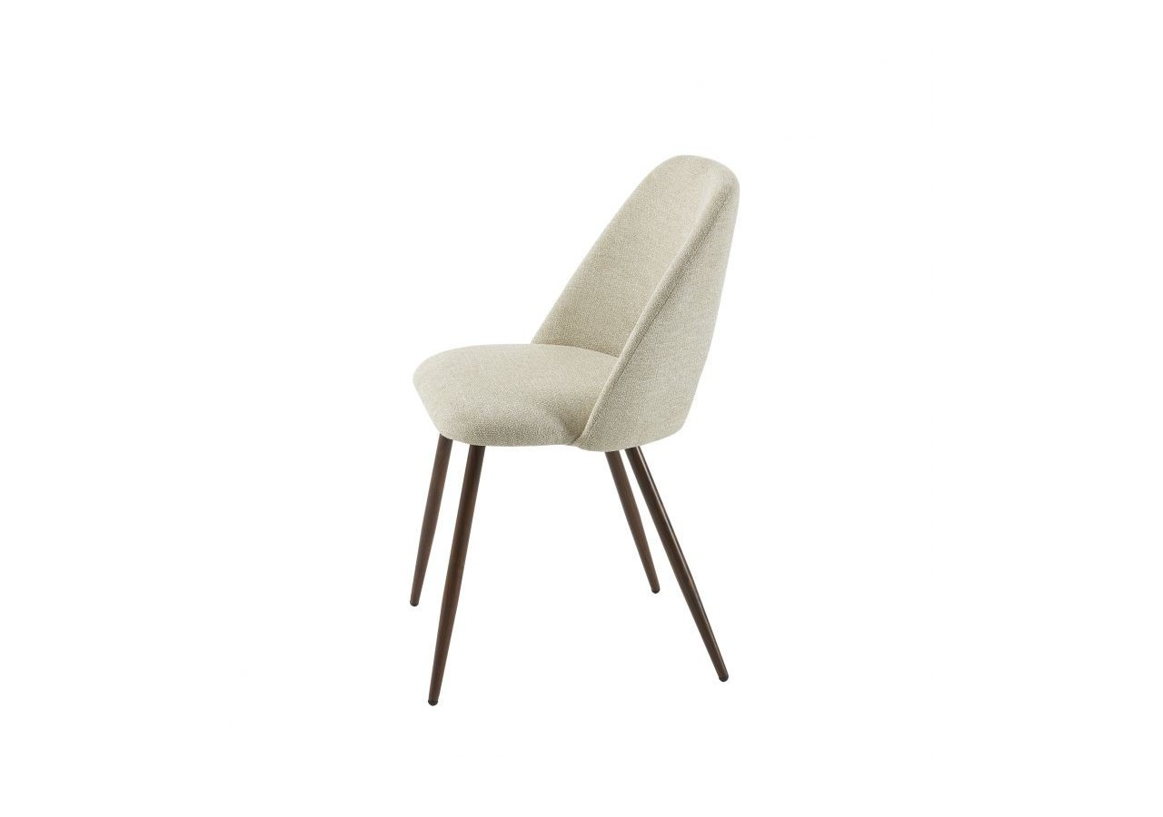 Lot de 2 chaises ELISABETH tissu beige pieds effet chêne
