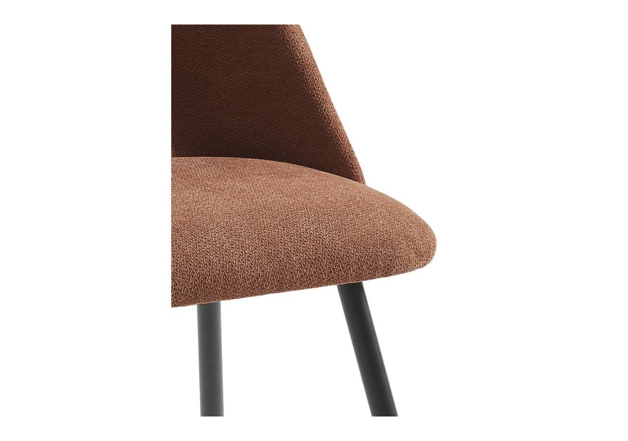 Lot de 2 chaises ELISABETH tissu bordeaux pieds métal noir