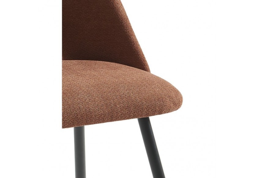 Lot de 2 chaises ELISABETH tissu bordeaux pieds métal noir