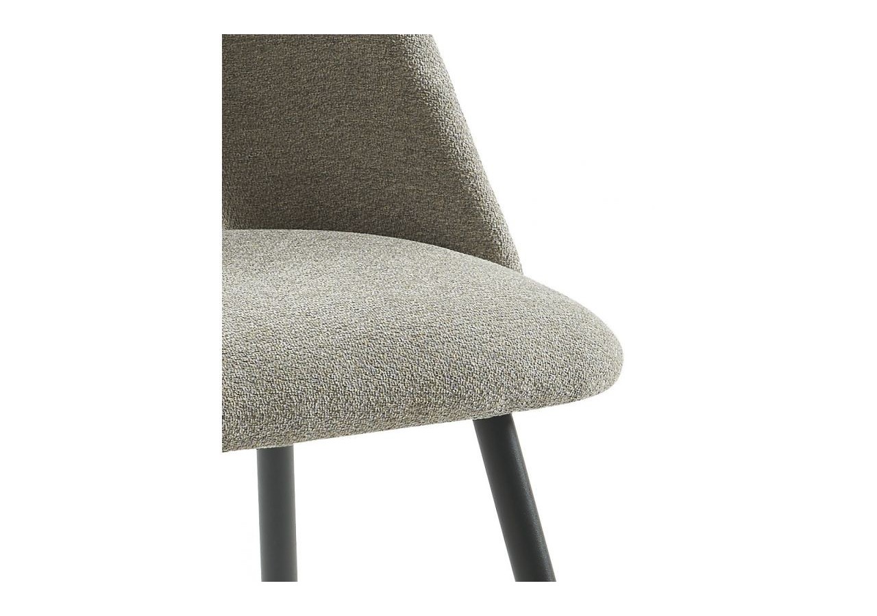 Lot de 2 chaises ELISABETH tissu gris pieds métal noir