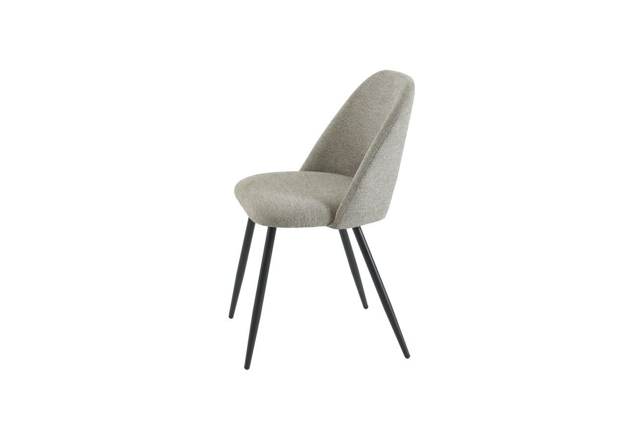 Lot de 2 chaises ELISABETH tissu gris pieds métal noir