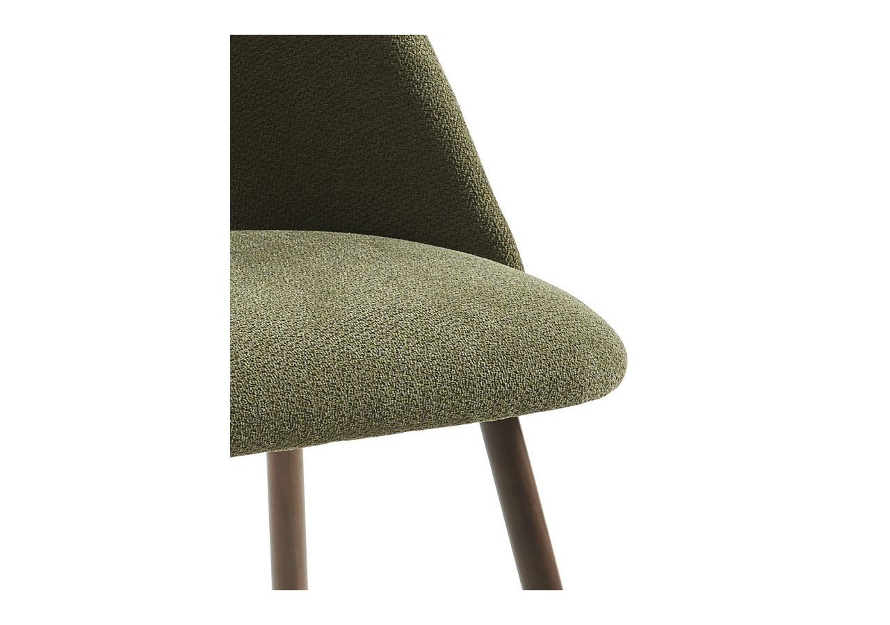 Lot de 2 chaises ELISABETH tissu vert pieds effet chêne