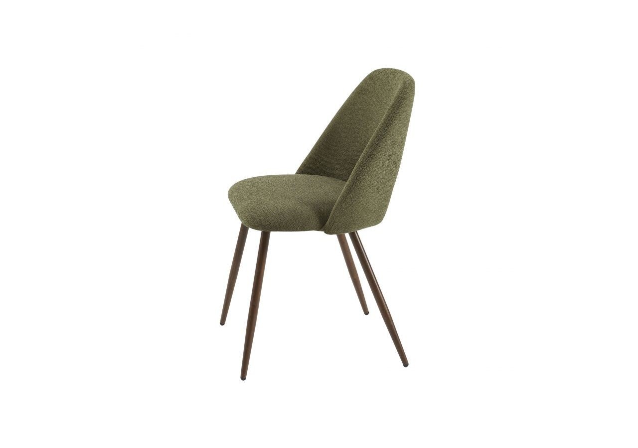 Lot de 2 chaises ELISABETH tissu vert pieds effet chêne