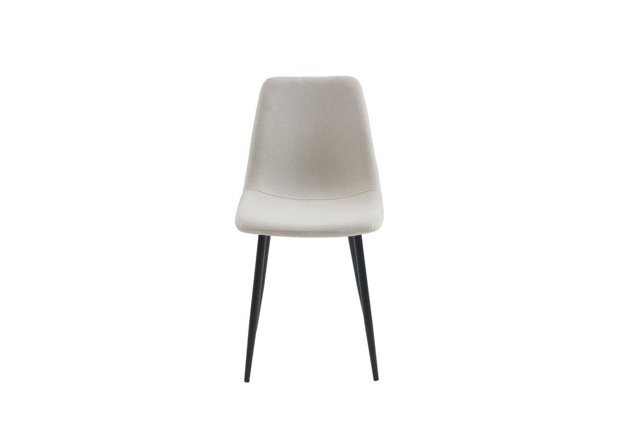 Lot de 4 chaises ESTELLE tissu beige pieds métal noir