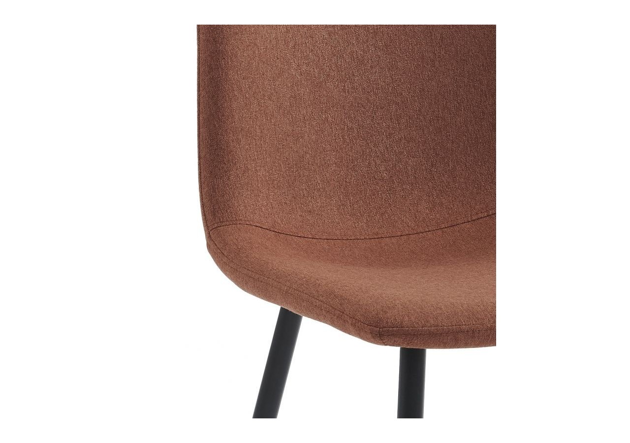 Lot de 4 chaises ESTELLE tissu bordeaux pieds métal noir