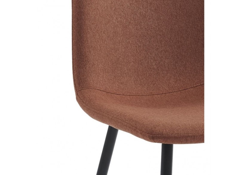 Lot de 4 chaises ESTELLE tissu bordeaux pieds métal noir