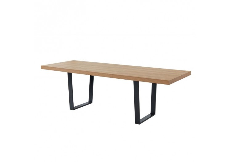Table extensible FELIX Effet chêne et pieds en métal L180-240cm