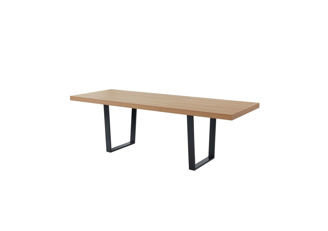 Table extensible FELIX Effet chêne et pieds en métal L180-240cm