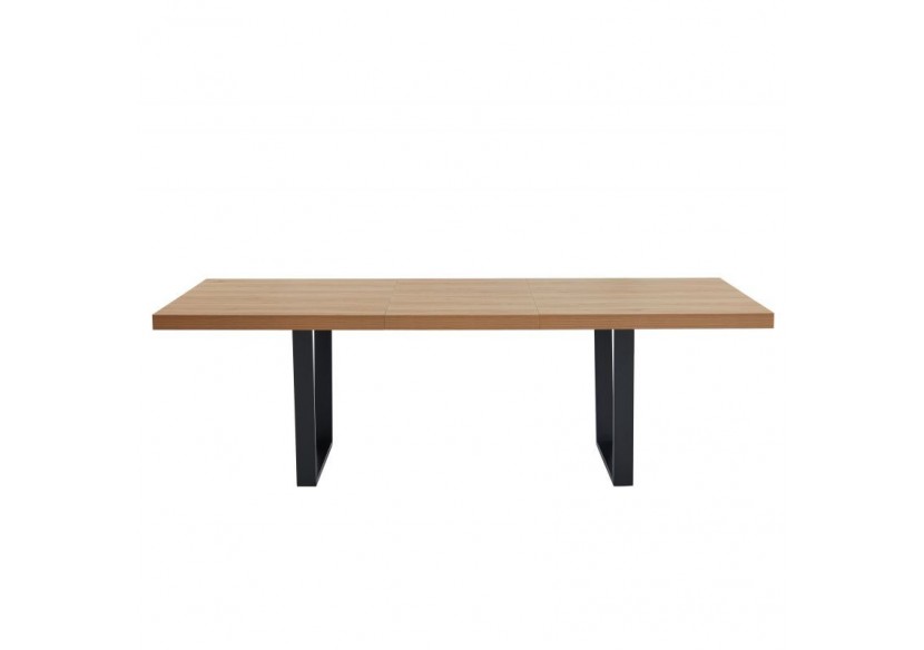 Table extensible FELIX Effet chêne et pieds en métal L180-240cm