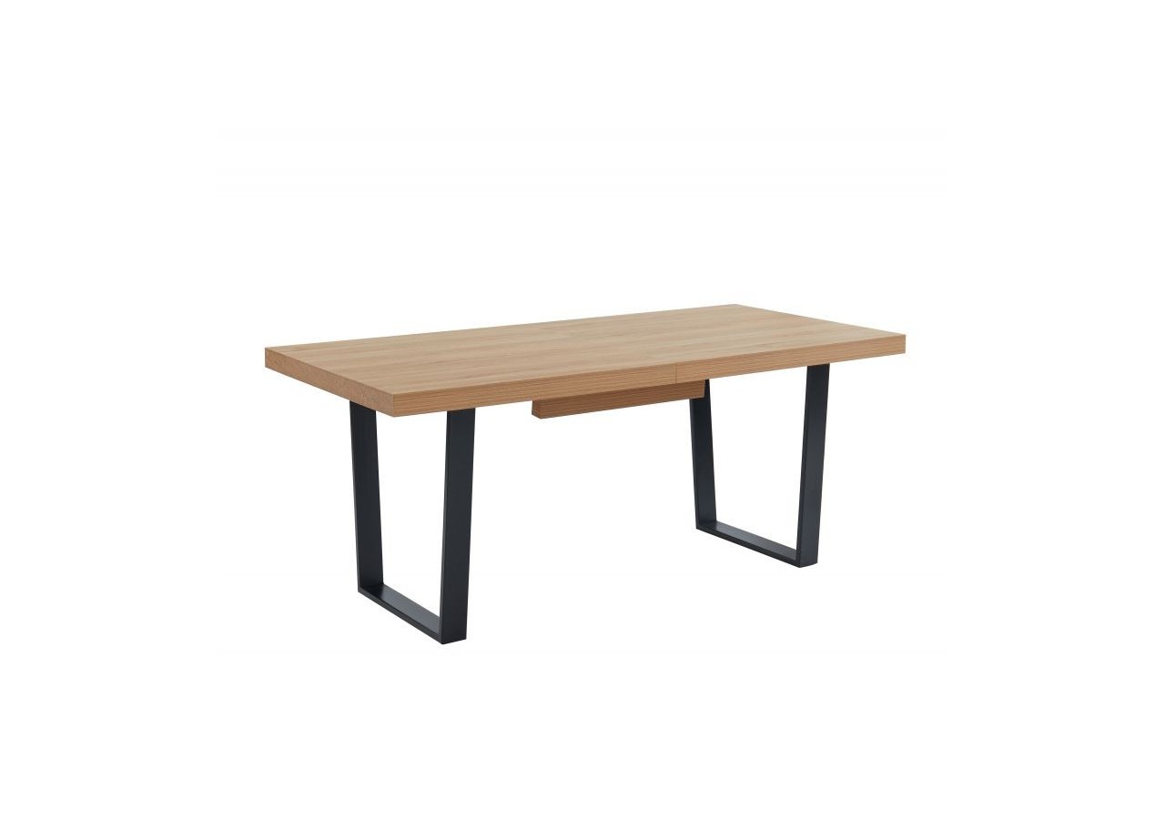 Table extensible FELIX Effet chêne et pieds en métal L180-240cm