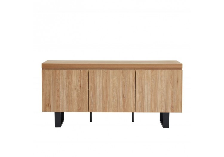 Buffet FELIX effet chêne et métal noir 180cm