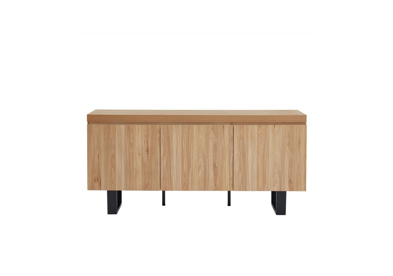 Buffet FELIX effet chêne et métal noir 180cm