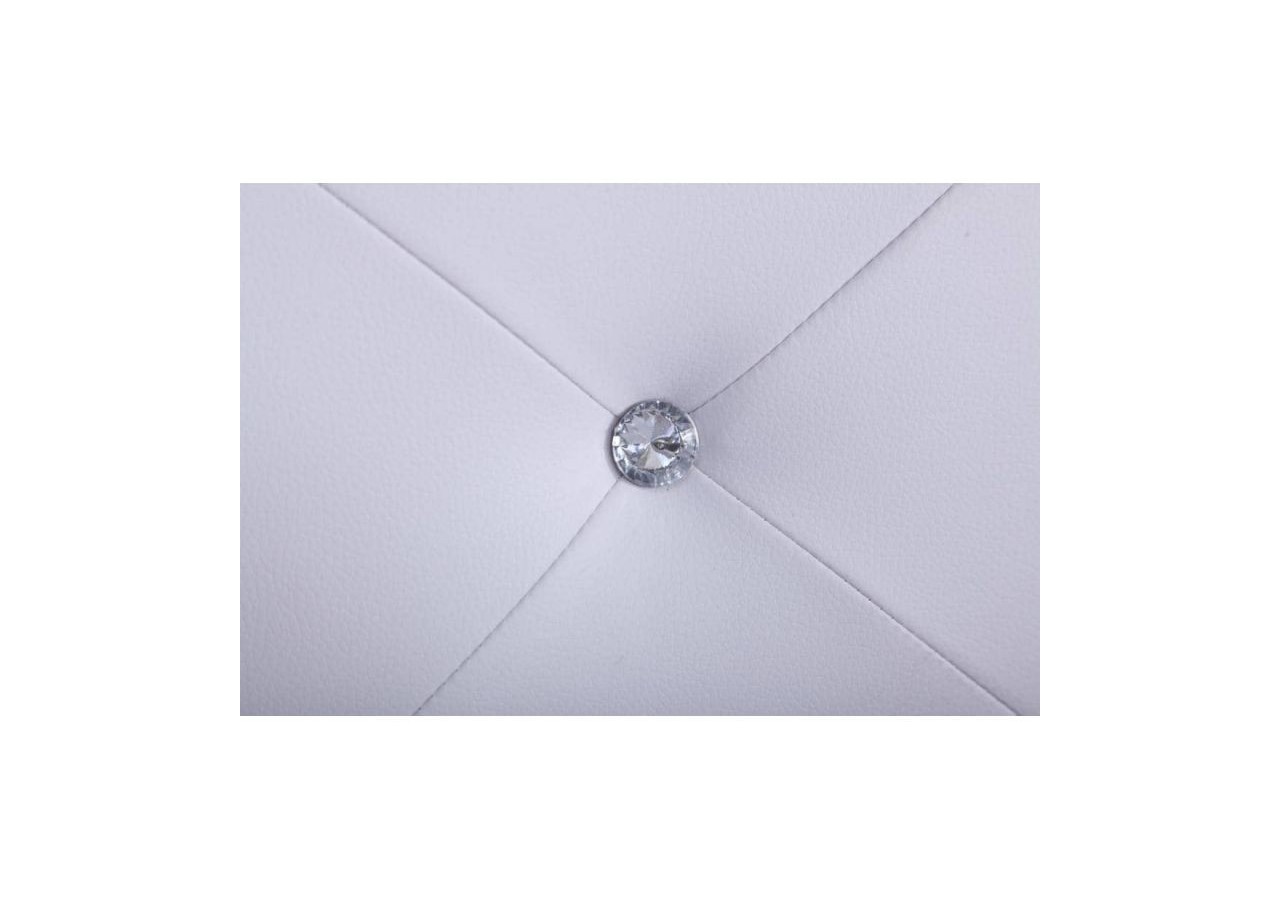 Lit à led FILIP simili blanc et strass matelas 140x190