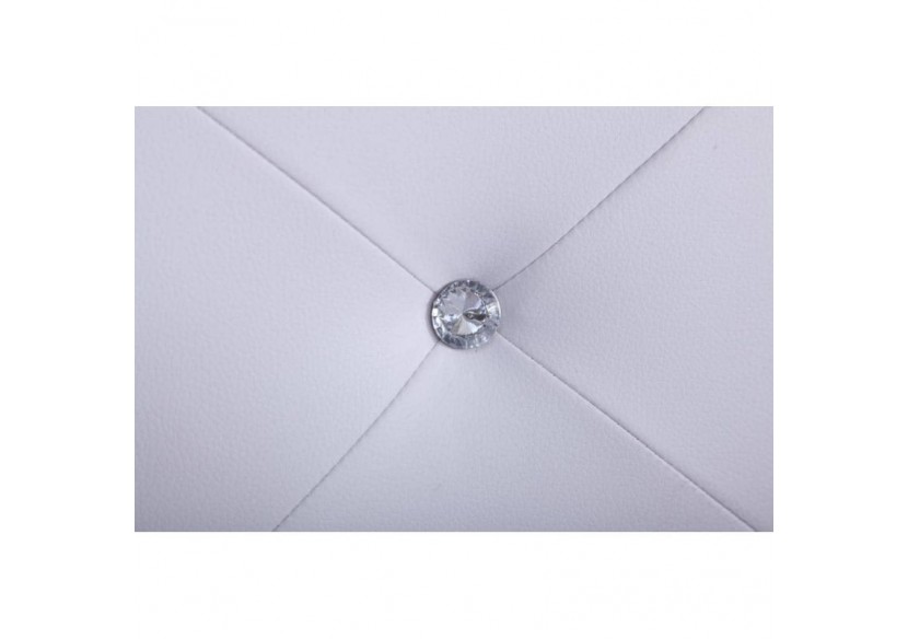 Lit à led FILIP simili blanc et strass matelas 140x190