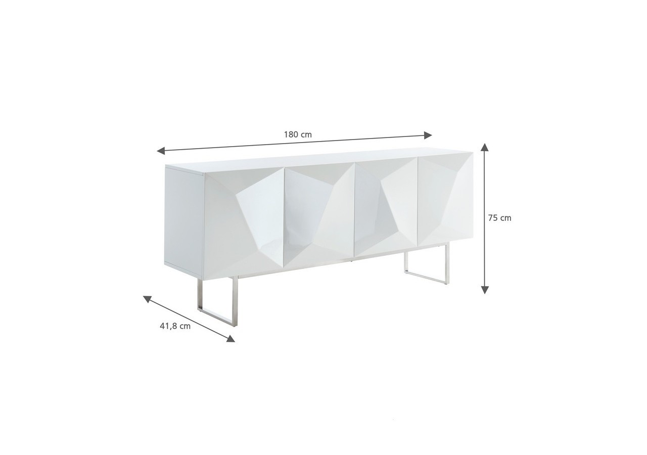 Buffet GEME laqué blanc brillant 180cm