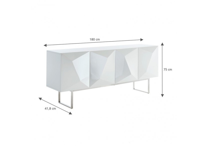 Buffet GEME laqué blanc brillant 180cm