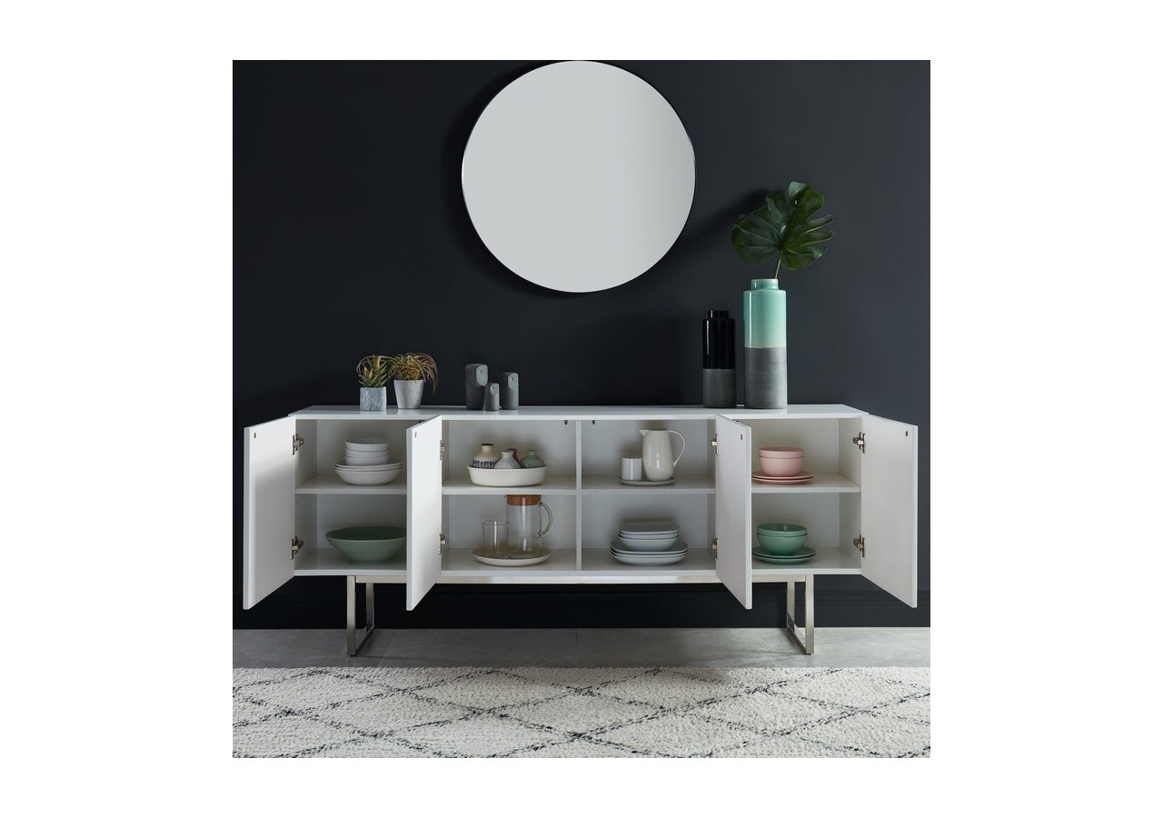Buffet GEME laqué blanc brillant 180cm