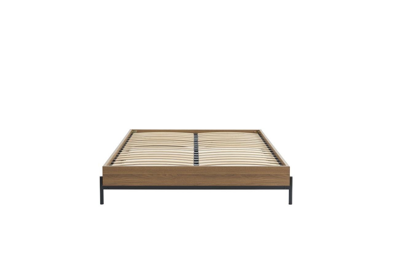 Cadre de lit GEOMA effet chêne foncé 140x190 sommier inclus