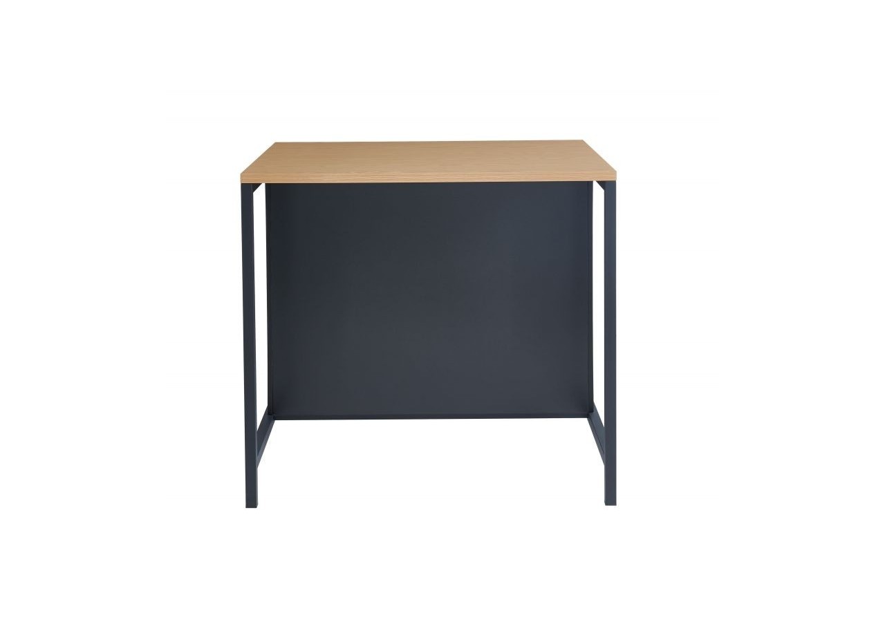 Ilot central GINGER noir et effet chêne 1 porte et 1 tiroir