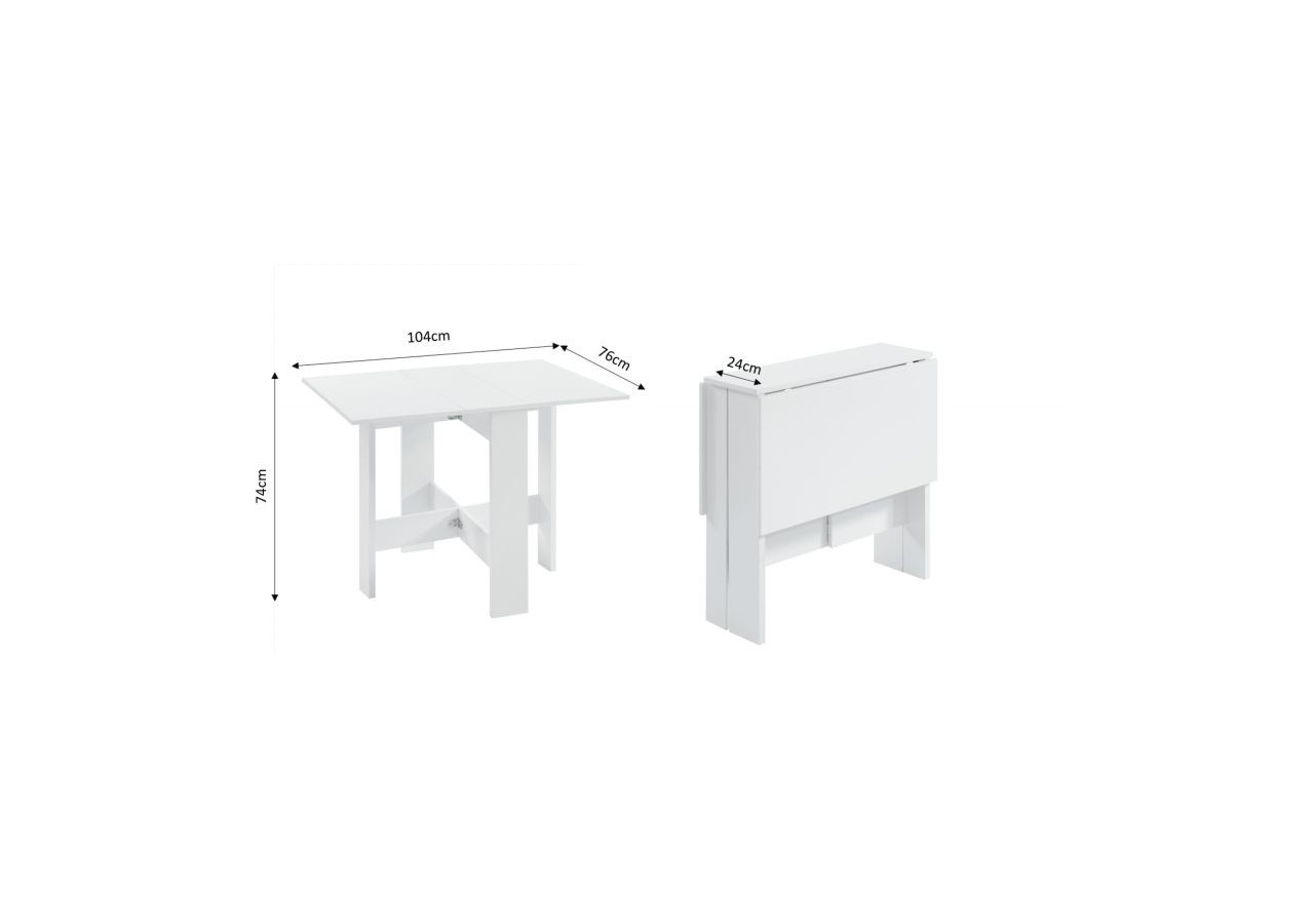 Table pliable JUNO blanc 104cm
