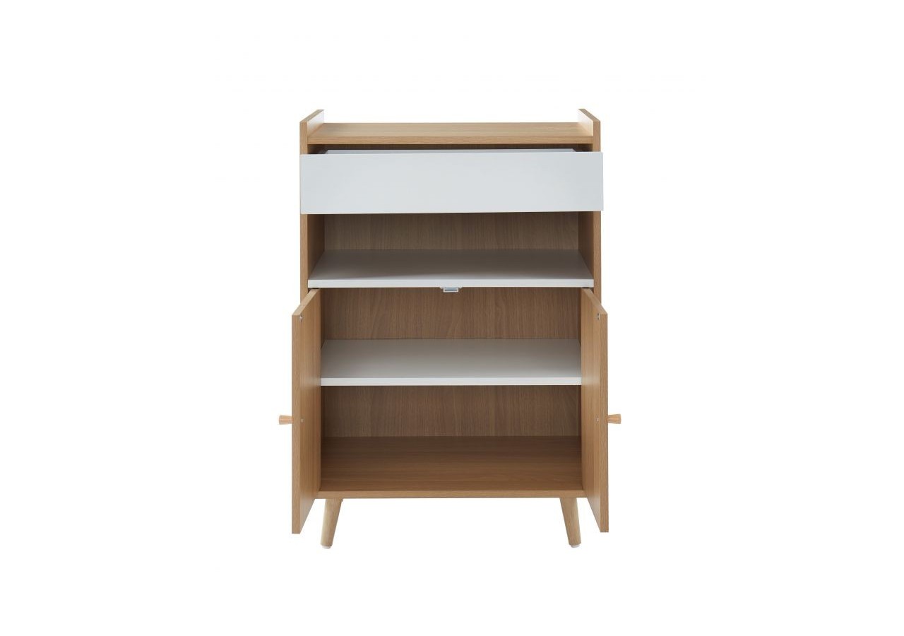 Desserte de cuisine LEIKA effet chêne et motifs blancs 60cm