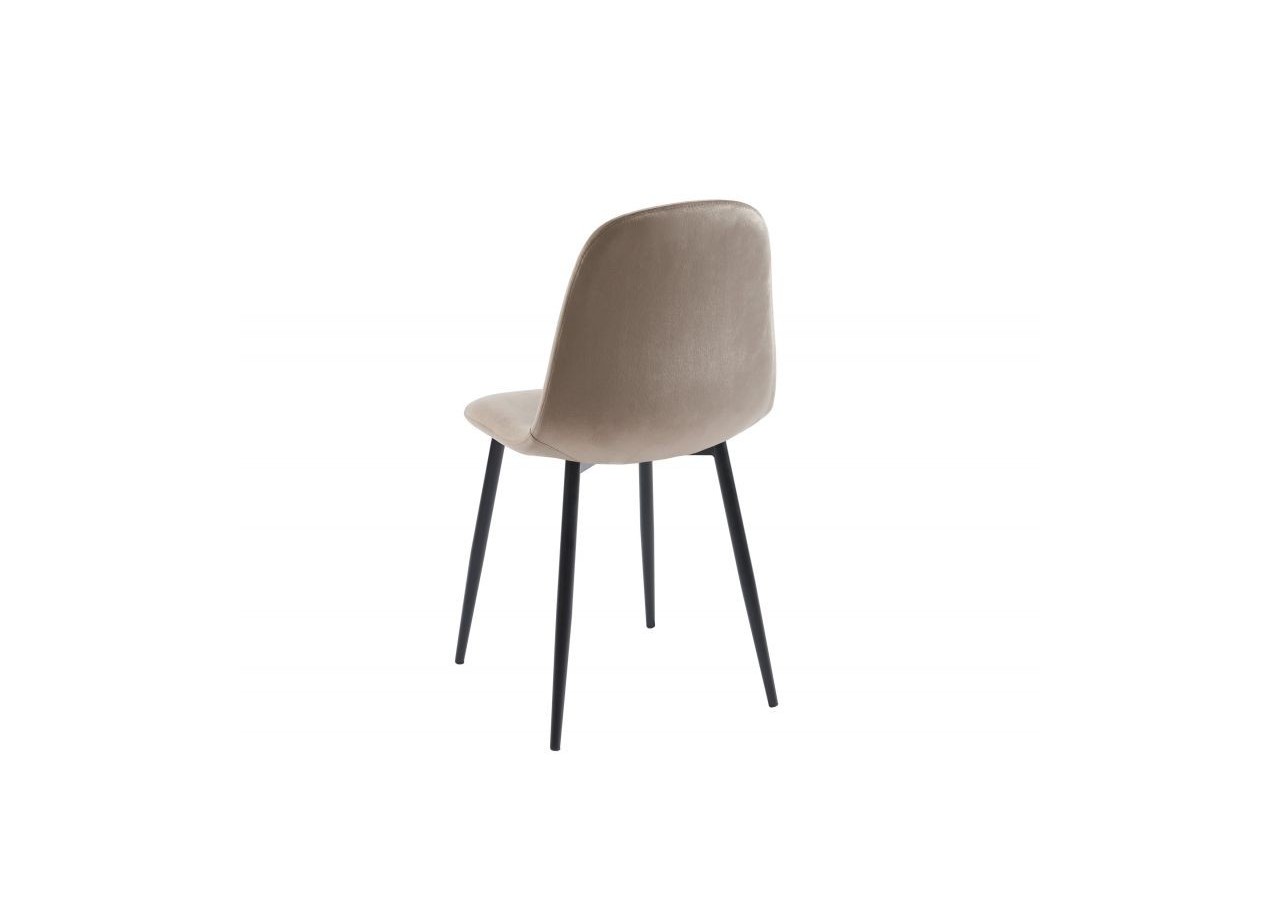 Lot de 4 chaises LENA velours taupe pieds métal noir