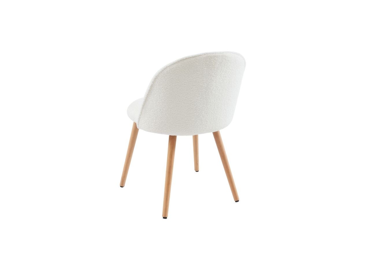 Lot de 2 chaises MACARON tissu bouclettes écru pieds hêtre massif