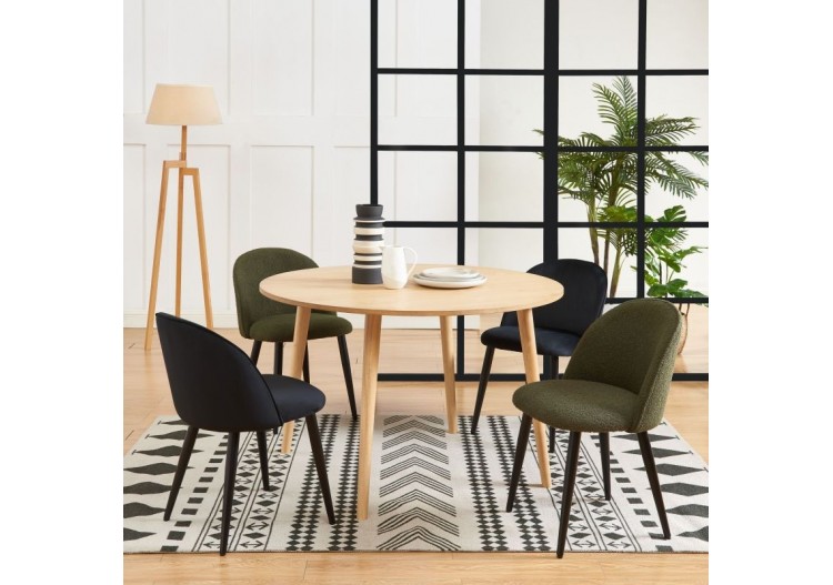 Lot de 2 chaises MACARON velours noir pieds métal noir 2