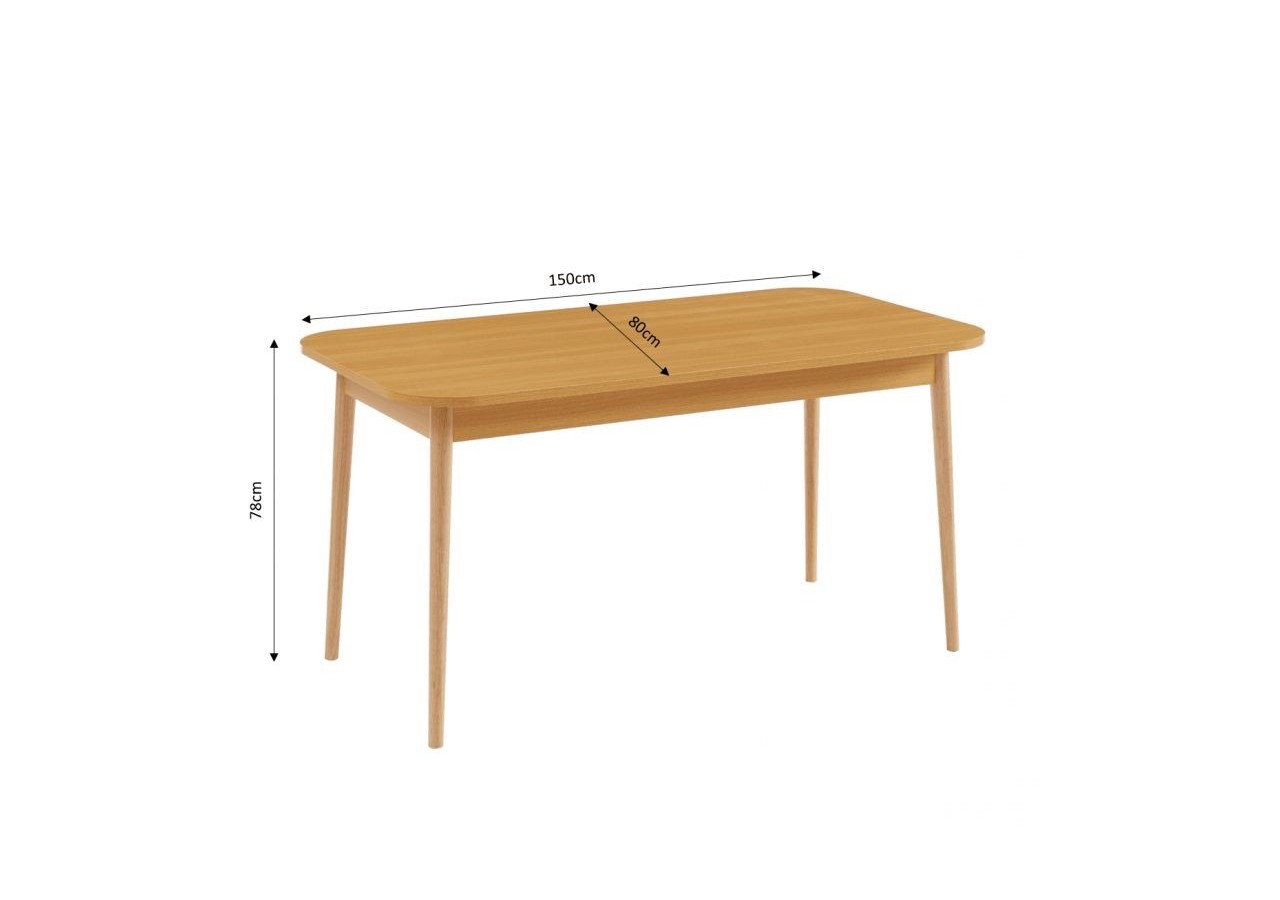 Ensemble repas MACARON effet chêne et velours beige 4 chaises