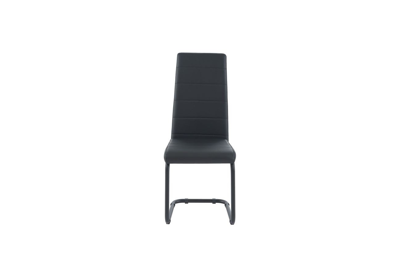 Lot de 2 chaises MARA simili noir pieds métal noir