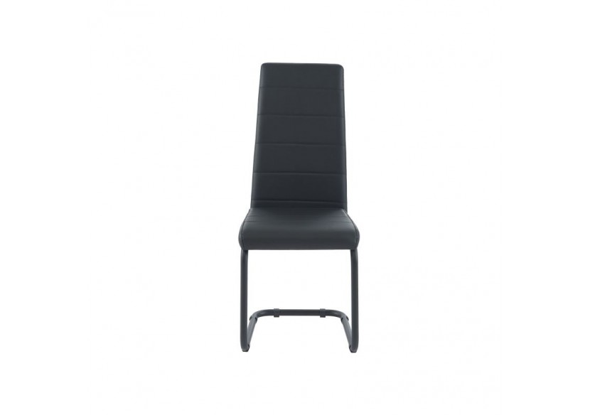 Lot de 2 chaises MARA simili noir pieds métal noir