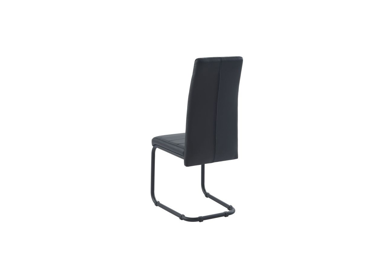 Lot de 4 chaises MARA simili noir pieds métal noir