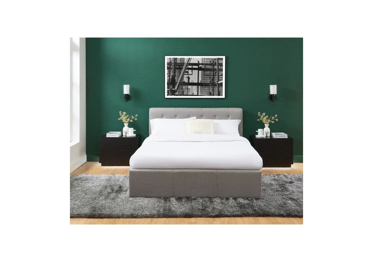 Table de chevet à led MORPHEE noire 2 tiroirs