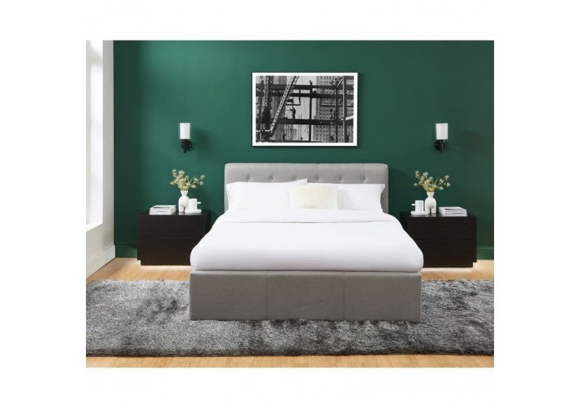 Table de chevet à led MORPHEE noire 2 tiroirs