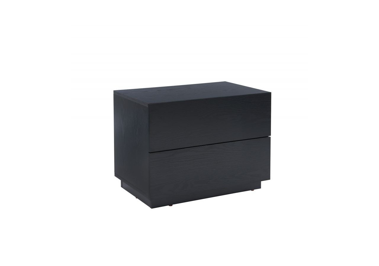 Table de chevet à led MORPHEE noire 2 tiroirs