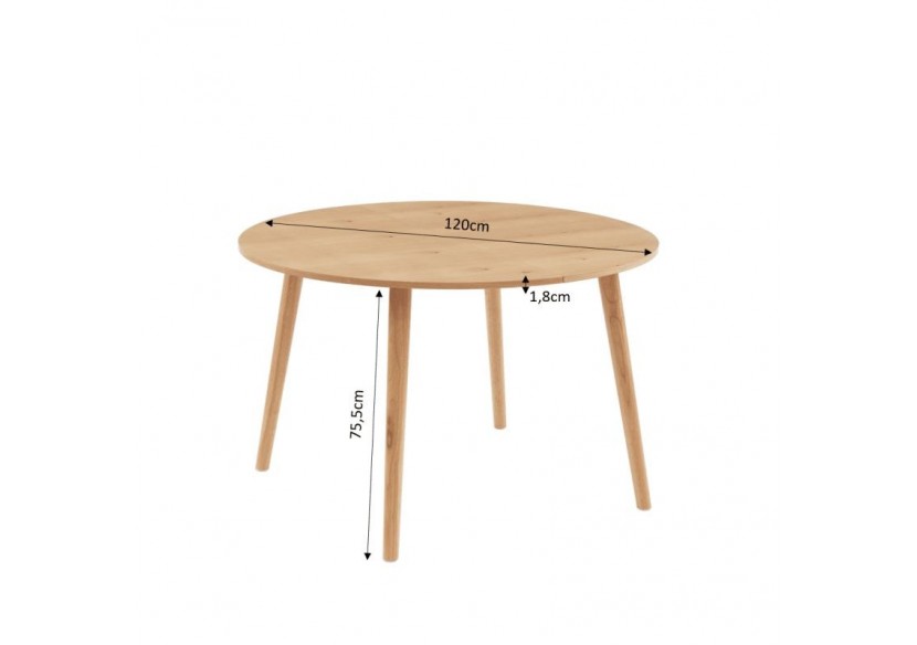 Table extensible ORACLE placage chêne 120-160cm