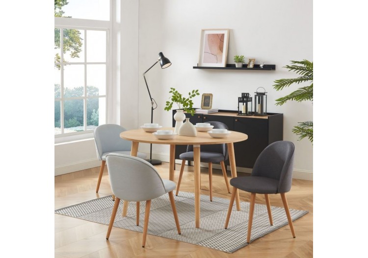 Table à manger ORATELLO placage chêne 120cm 2