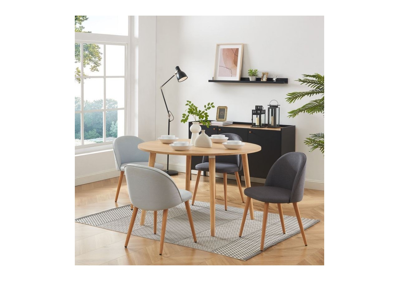 Table à manger ORATELLO placage chêne 120cm