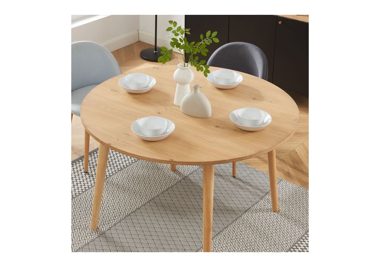 Table à manger ORATELLO placage chêne 120cm