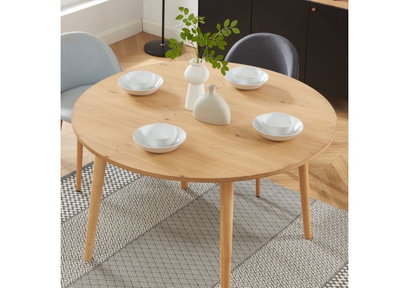 Table à manger ORATELLO placage chêne 120cm