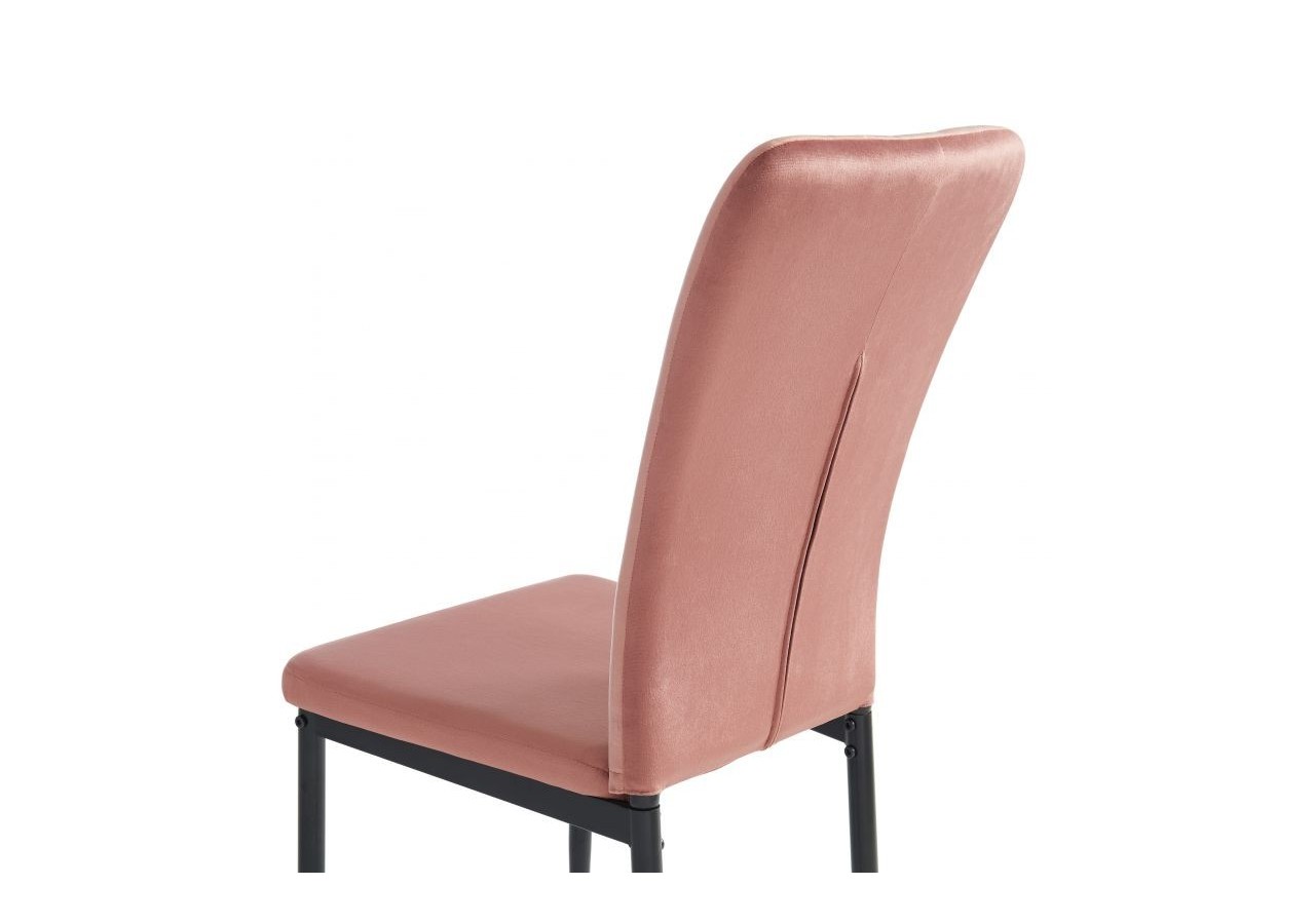 Lot de 2 chaises POPPY velours rose pieds métal noir