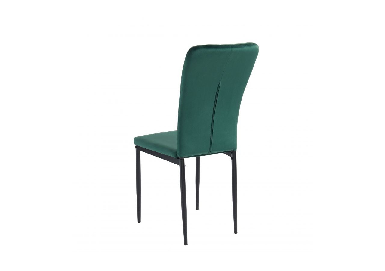 Lot de 2 chaises POPPY velours vert pieds métal noir