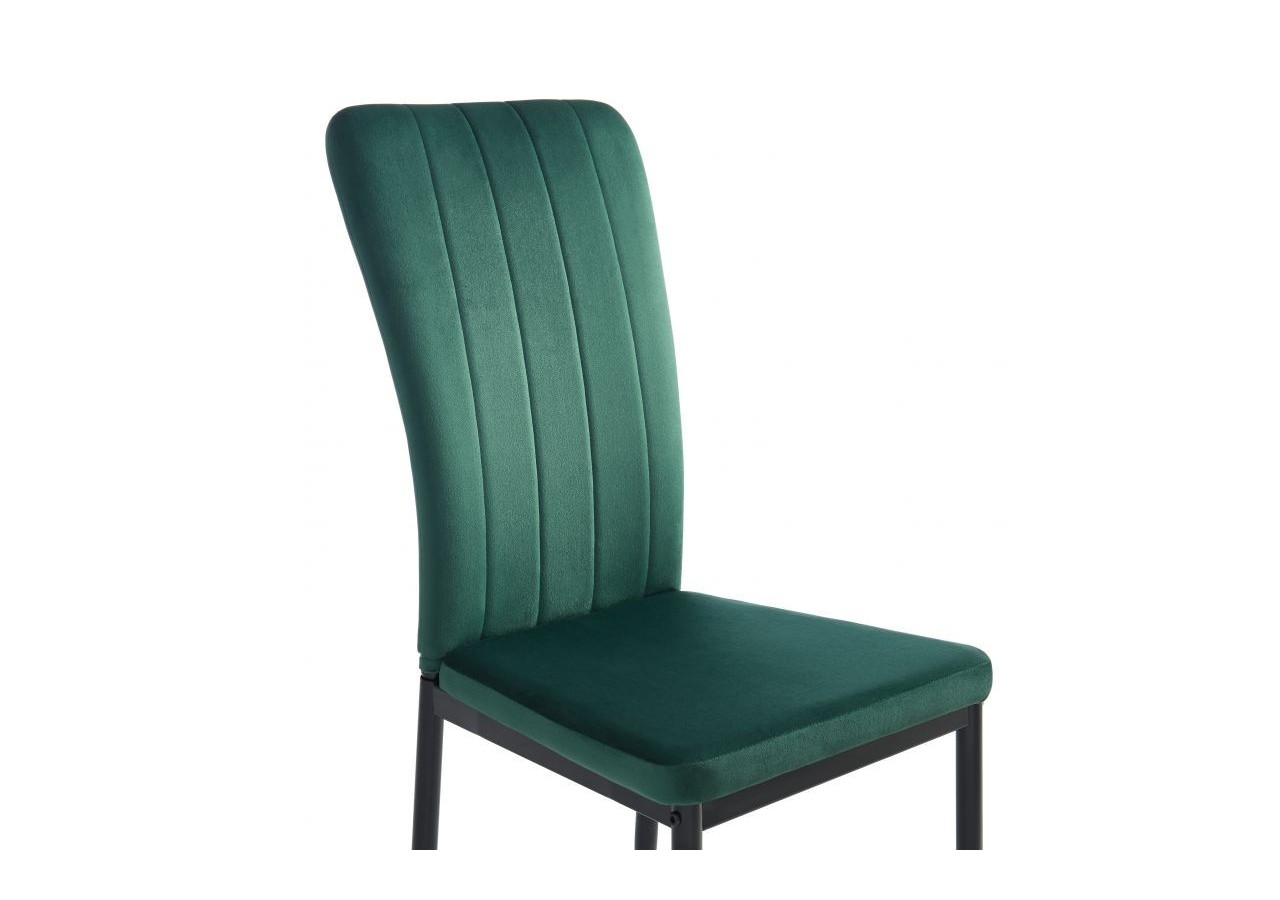 Lot de 2 chaises POPPY velours vert pieds métal noir