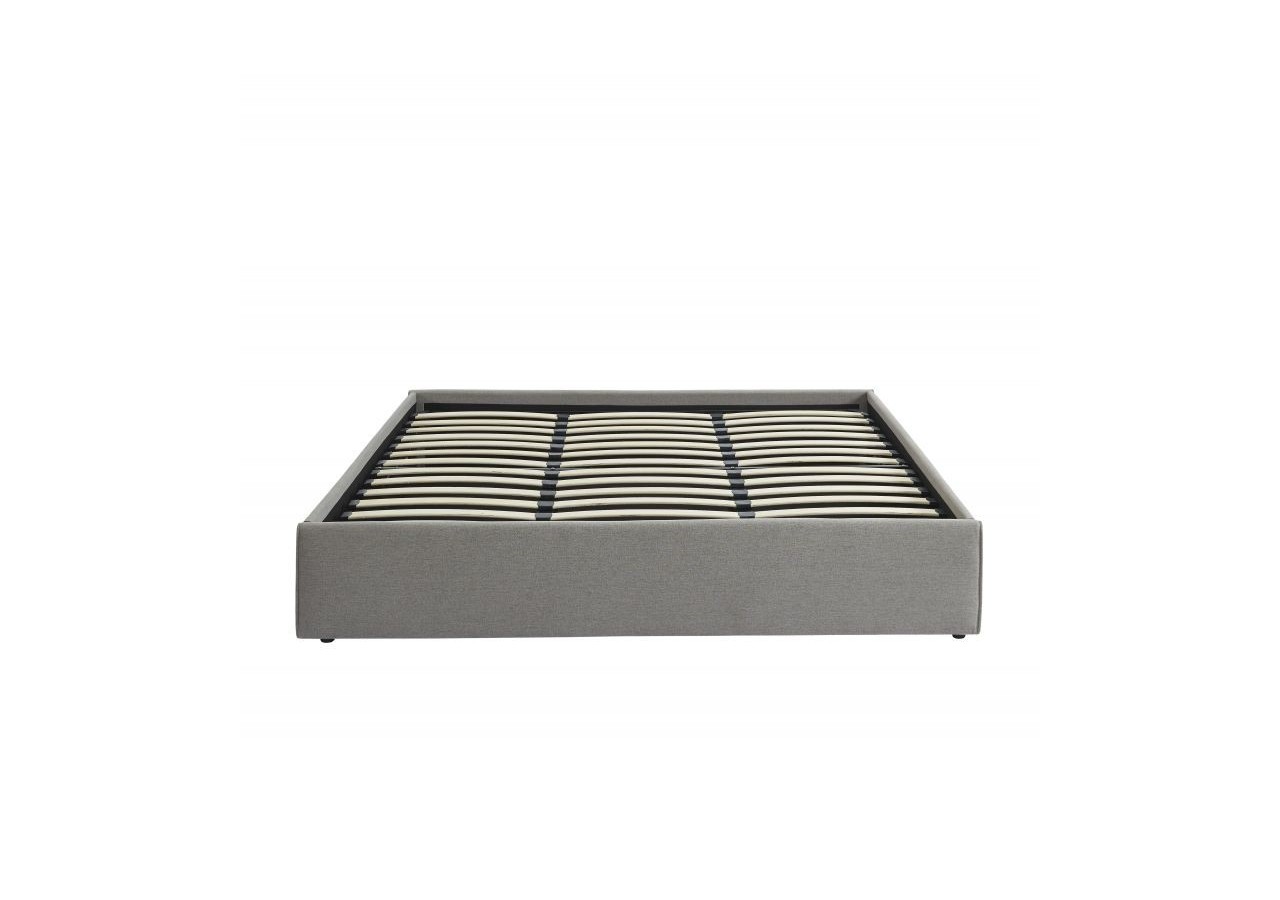 Lit coffre SAKURA tissu gris chiné 180x200 sommier inclus