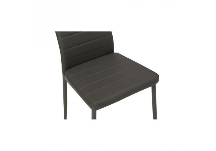 Lot de 6 chaises SAM simili gris pieds métal 2