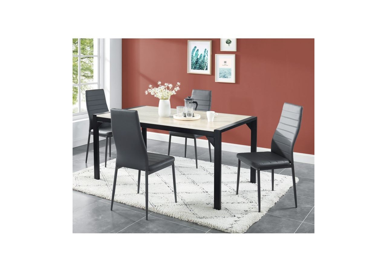 Lot de 6 chaises SAM simili gris pieds métal